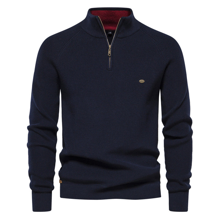 Pierre | Pull demi-zip en maille côtelée