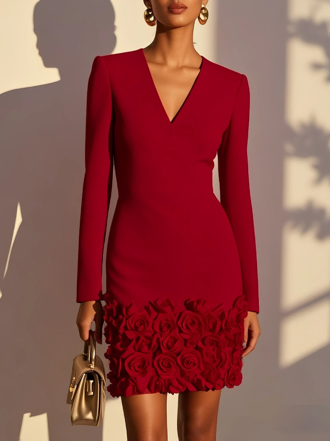 Anaïs | Robe cintrée à fleurs en relief