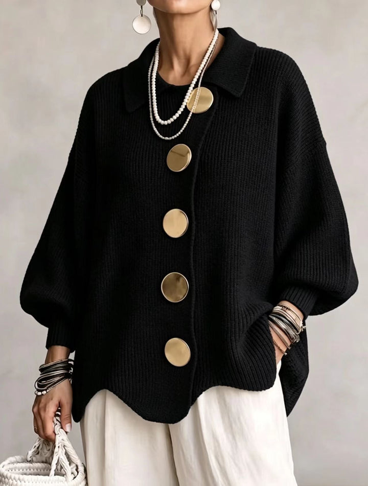 Andrée | Cardigan ample à boutons dorés