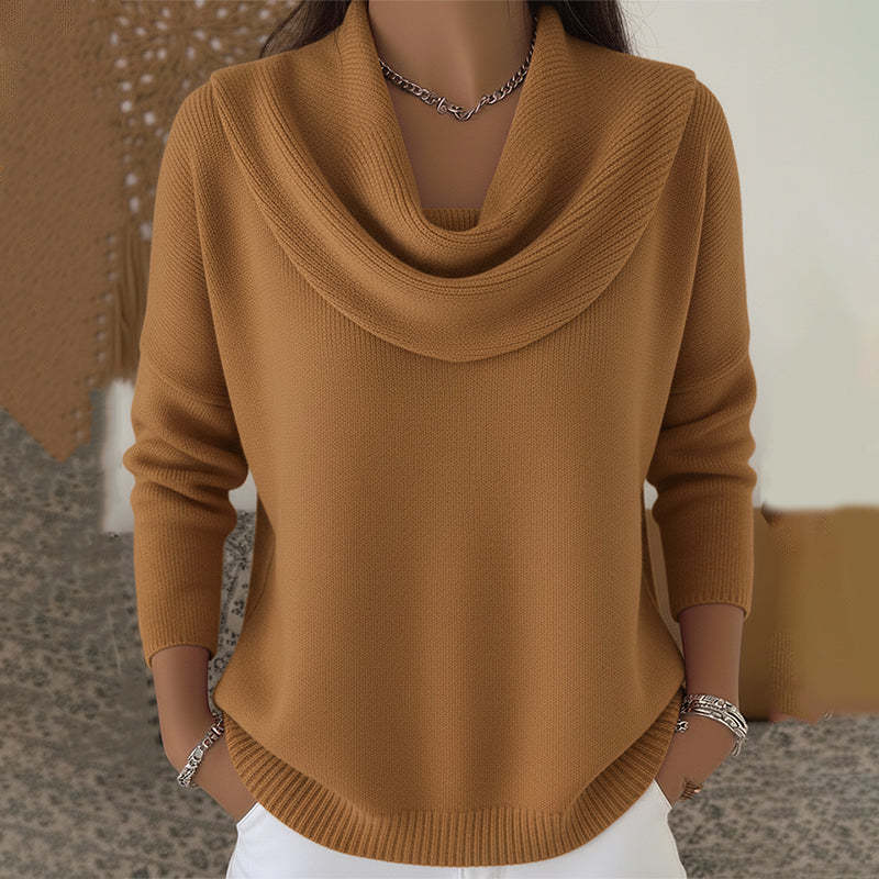 Ambre | Pull à col drapé