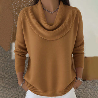 Ambre | Pull à col drapé