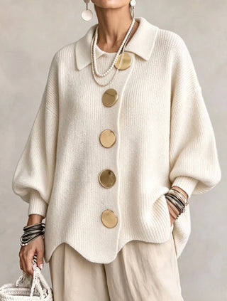 Andrée | Cardigan ample à boutons dorés