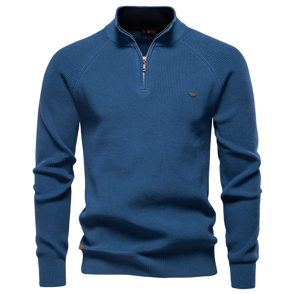 Pierre | Pull demi-zip en maille côtelée