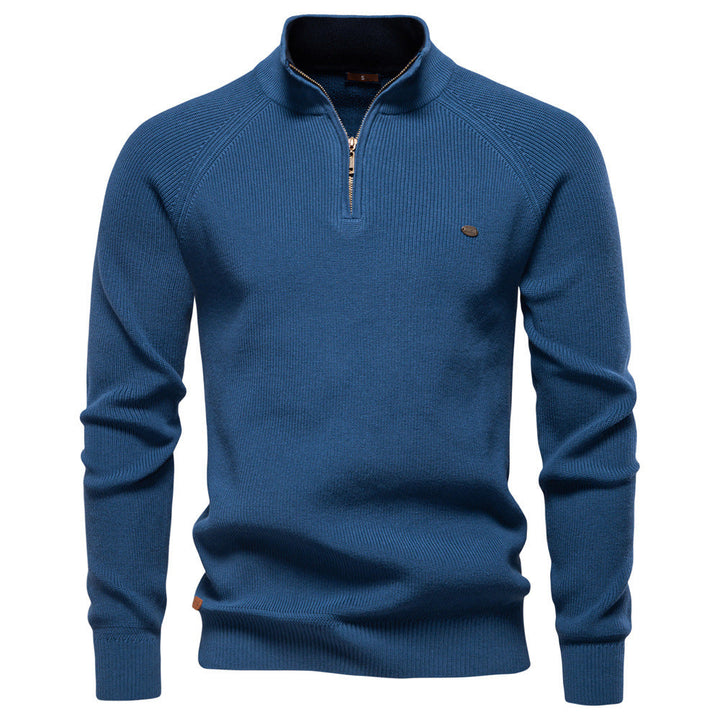 Pierre | Pull demi-zip en maille côtelée