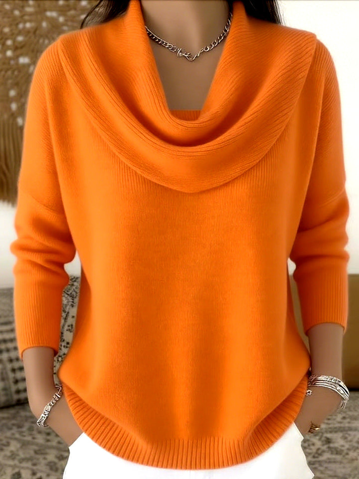 Ambre | Pull à col drapé