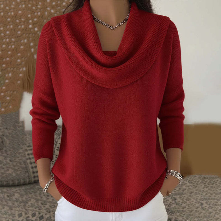 Ambre | Pull à col drapé
