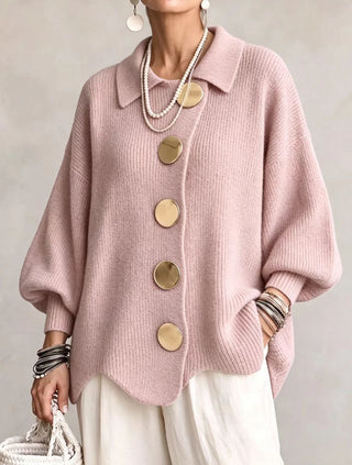 Andrée | Cardigan ample à boutons dorés