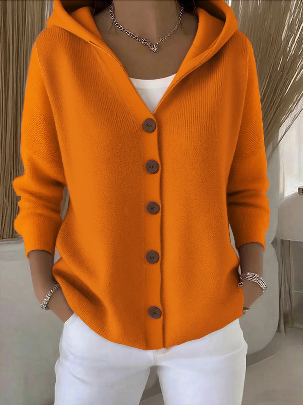 Adélie | Veste en maille à capuche