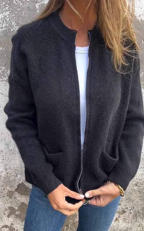 Anouk | Gilet en maille décontracté zippé