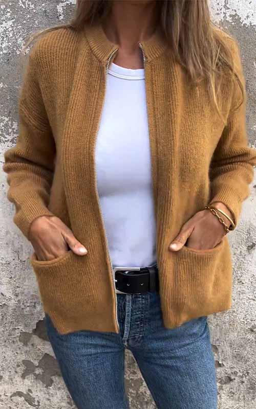 Anouk | Gilet en maille décontracté zippé