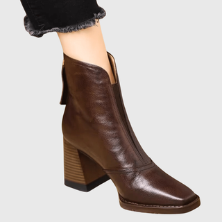 Mathilde | Bottines en cuir à talon bloc