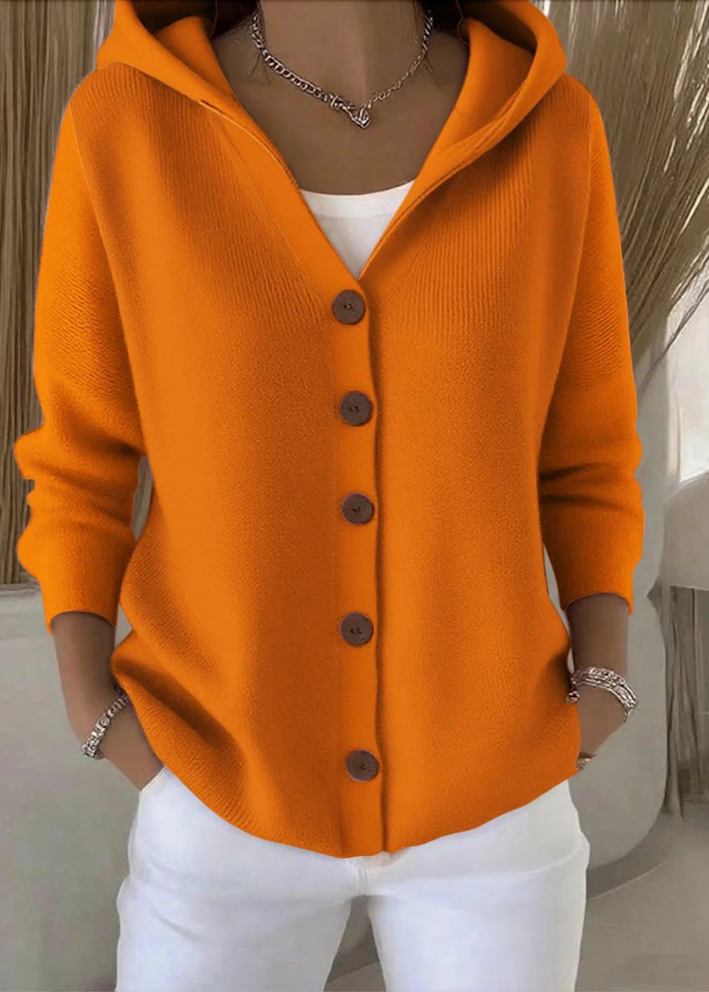 Monique | Cardigan élégant à capuche