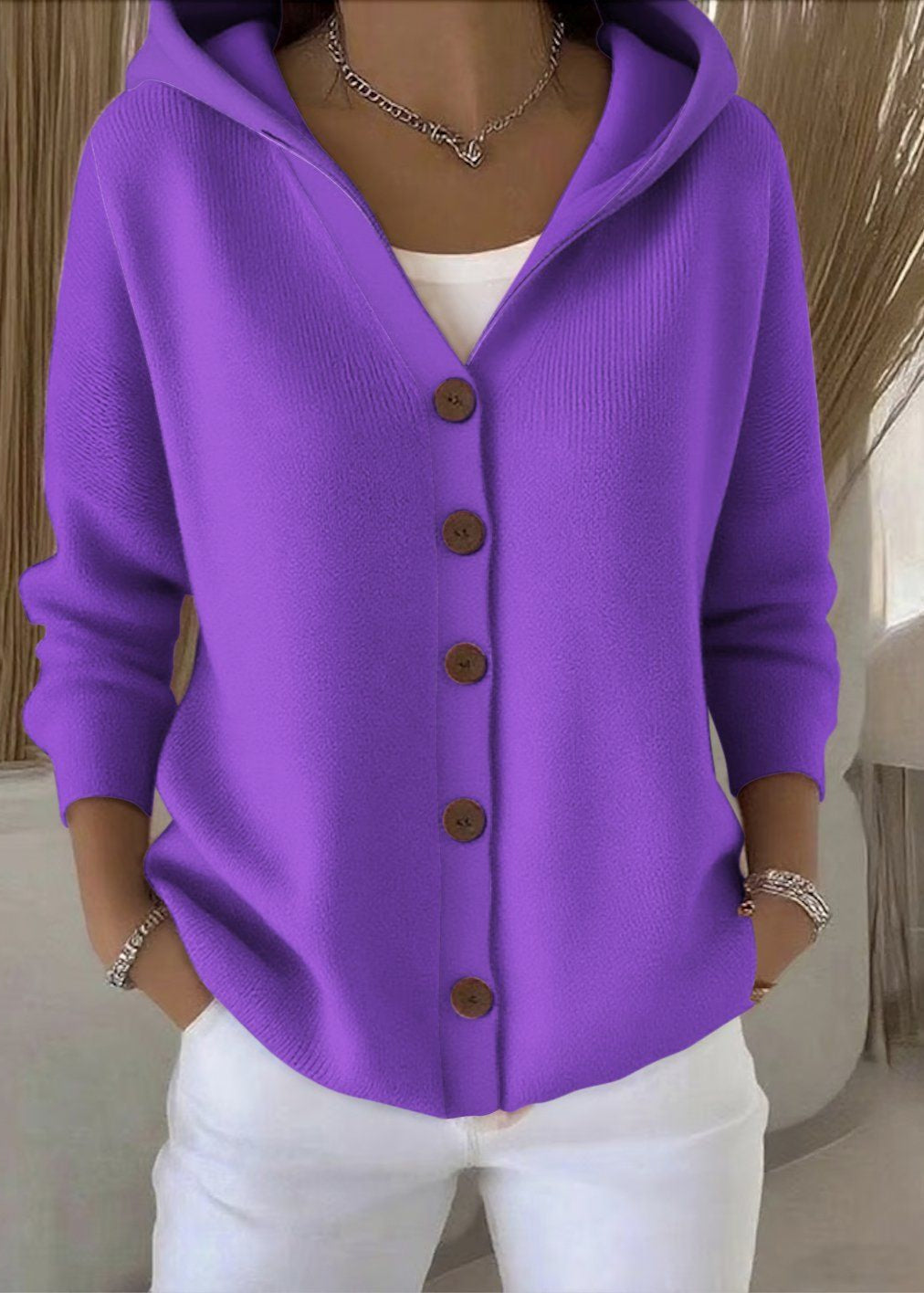 Monique | Cardigan élégant à capuche