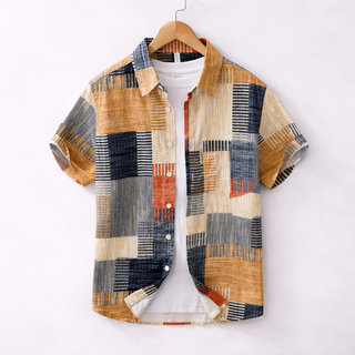 Jean-Denis | Chemise à manches courtes patchwork