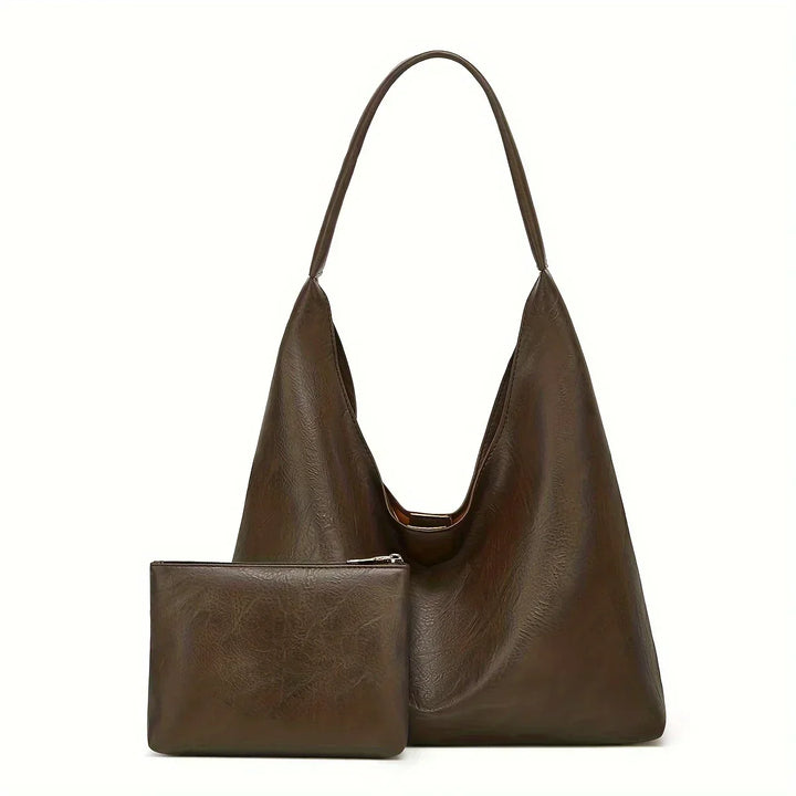 Claire Élysée | Ensemble sac et portefeuille en cuir véritable