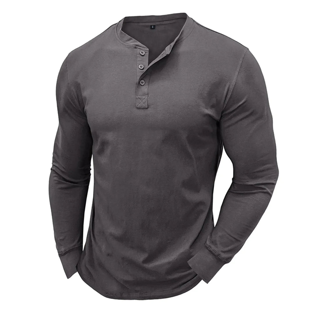Mathieu | T-shirt henley à manches longues coupe ajustée
