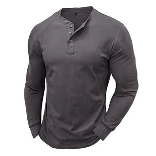 Mathieu | T-shirt henley à manches longues coupe ajustée