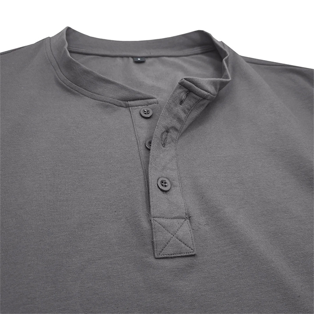 Mathieu | T-shirt henley à manches longues coupe ajustée