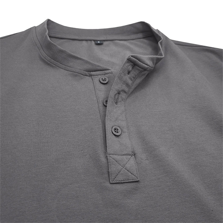 Mathieu | T-shirt henley à manches longues coupe ajustée