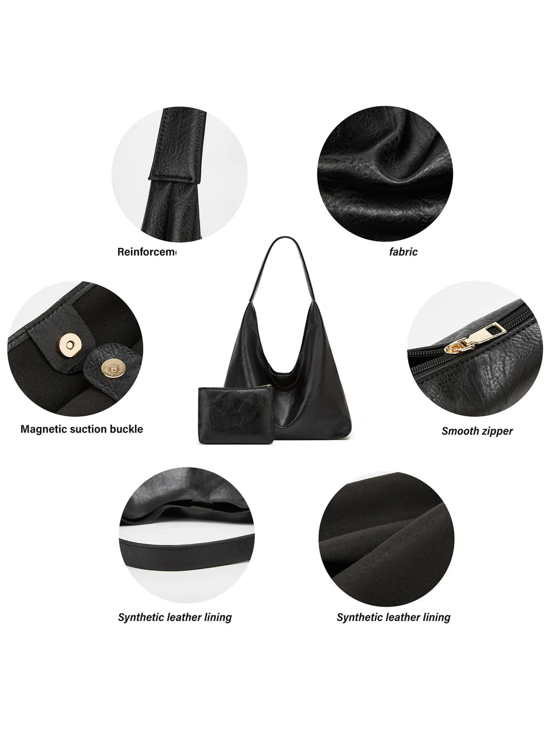 Claire Élysée | Ensemble sac et portefeuille en cuir véritable