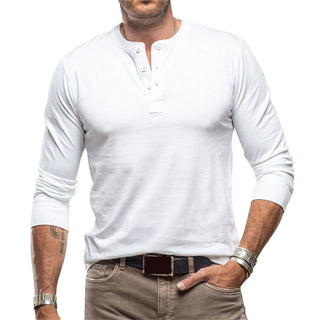 Mathieu | T-shirt henley à manches longues coupe ajustée