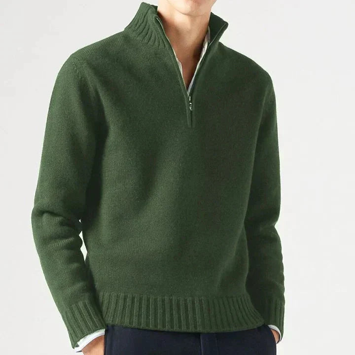 Ismaël | Pull col roulé zippé en laine