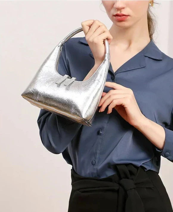 Angélique Élysée | Sac baguette en cuir véritable