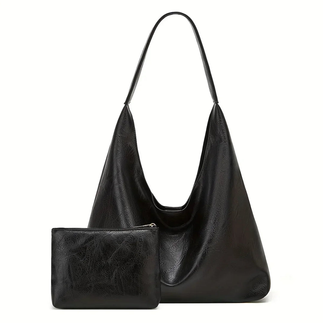 Claire Élysée | Ensemble sac et portefeuille en cuir véritable