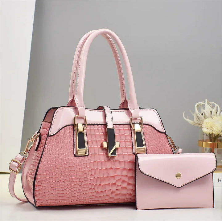 Fleur Paris | Ensemble sac et portefeuille en cuir véritable