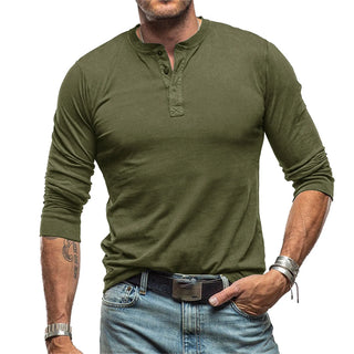 Mathieu | T-shirt henley à manches longues coupe ajustée