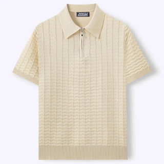 Pierre-Olivier | Polo en maille à col zip texturé
