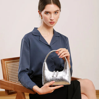 Angélique Élysée | Sac baguette en cuir véritable