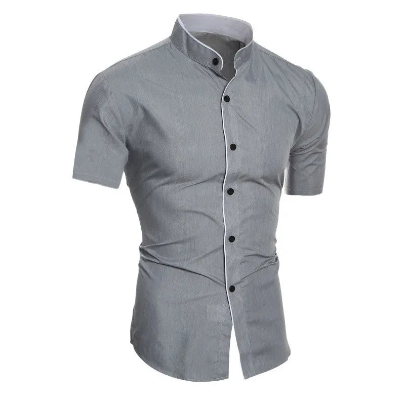 Jean-Georges | Chemise à manches courtes col montant