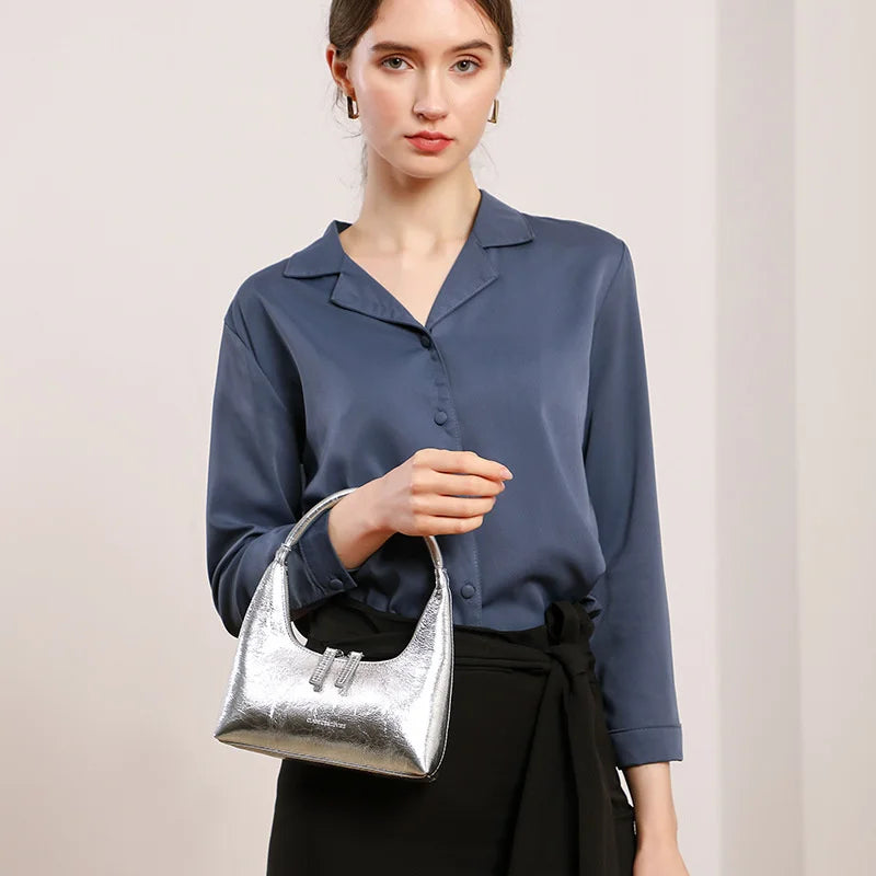 Angélique Élysée | Sac baguette en cuir véritable