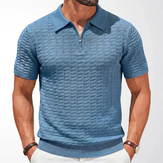 Pierre-Olivier | Polo en maille à col zip texturé