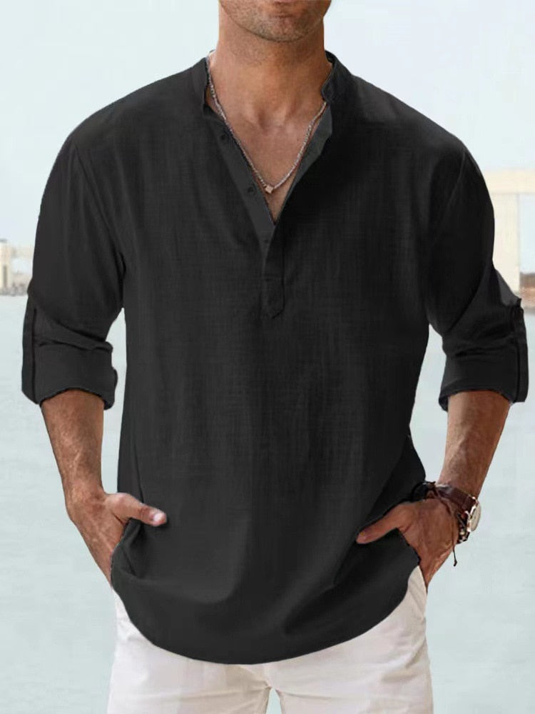 François-Xavier | Chemise minimaliste à col mandarin