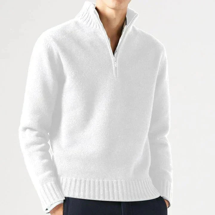 Ismaël | Pull col roulé zippé en laine