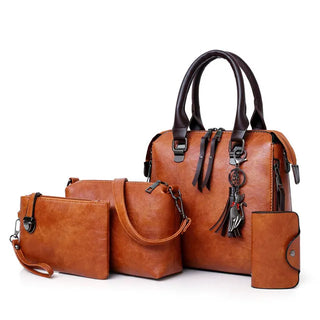 Adèle Rivoli | Ensemble sac et portefeuille en cuir véritable