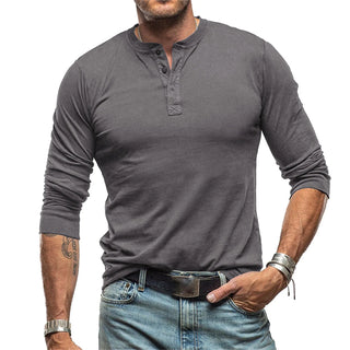 Mathieu | T-shirt henley à manches longues coupe ajustée