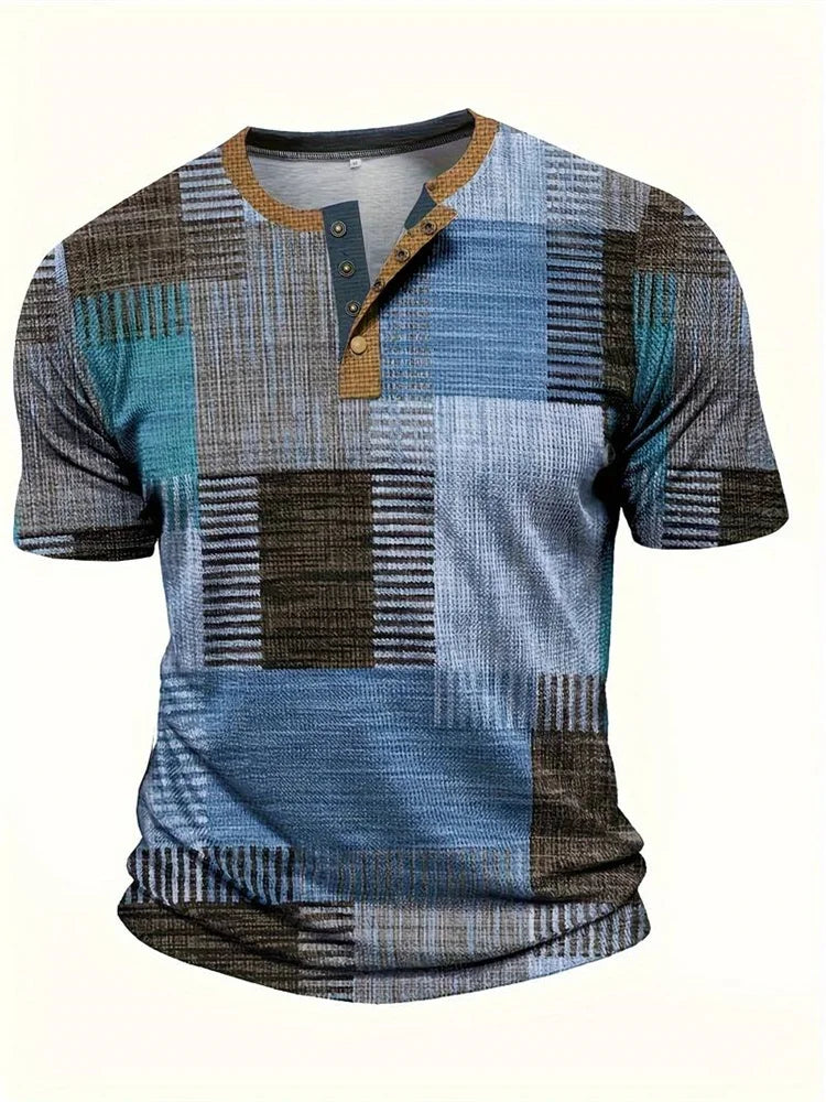 Thomas | T-shirt élégant imprimé patchwork