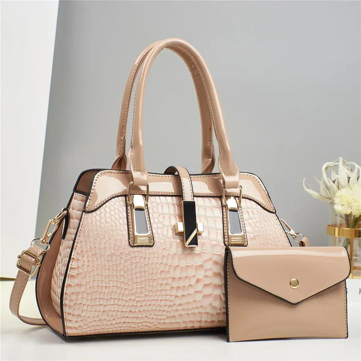 Fleur Paris | Ensemble sac et portefeuille en cuir véritable