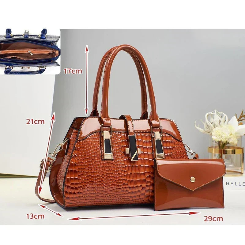Fleur Paris | Ensemble sac et portefeuille en cuir véritable