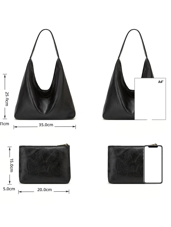 Claire Élysée | Ensemble sac et portefeuille en cuir véritable