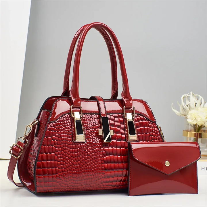 Fleur Paris | Ensemble sac et portefeuille en cuir véritable