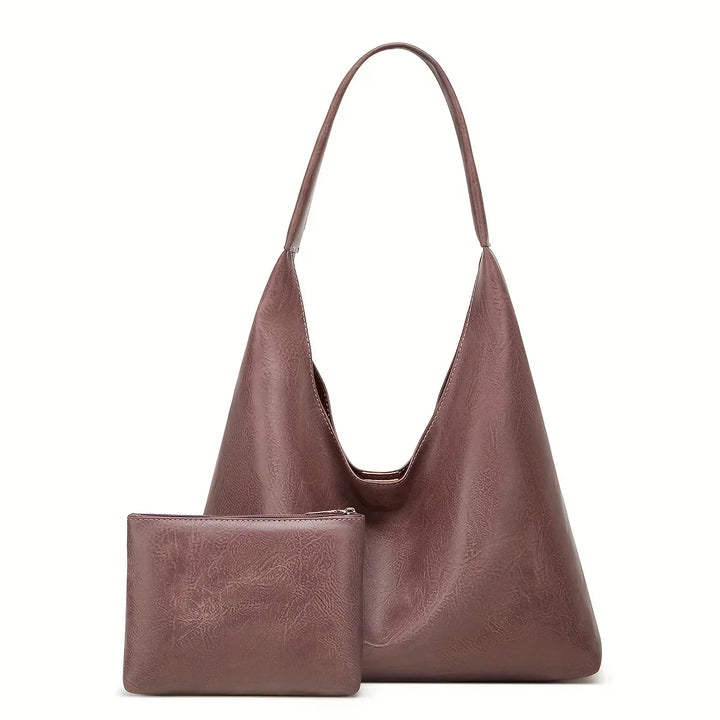 Claire Élysée | Ensemble sac et portefeuille en cuir véritable