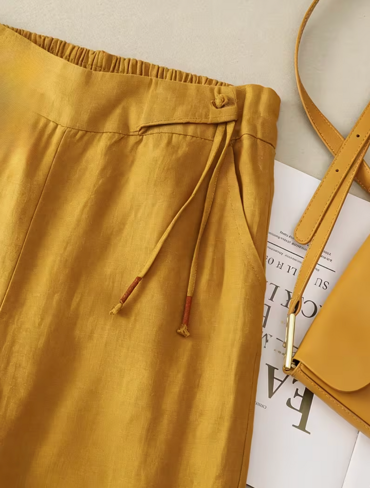 Joëlle | Pantalon en lin à jambes larges