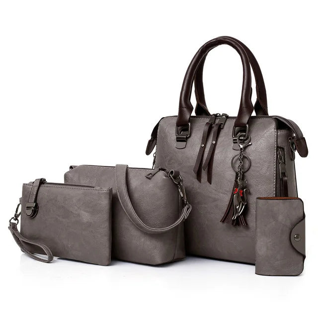 Adèle Rivoli | Ensemble sac et portefeuille en cuir véritable