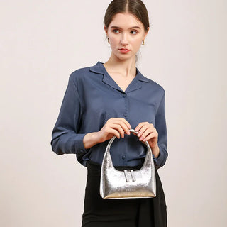 Angélique Élysée | Sac baguette en cuir véritable