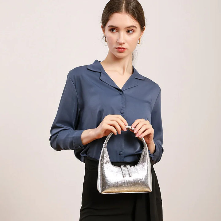 Angélique Élysée | Sac baguette en cuir véritable