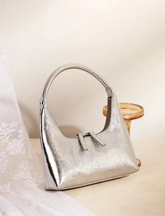 Angélique Élysée | Sac baguette en cuir véritable